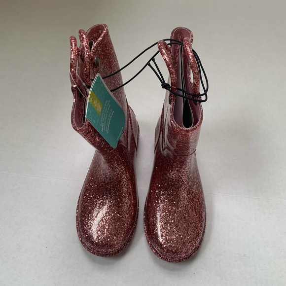 NEW Western Chief Pink Glitter Rain Boots size 1 little‎ kid - Picture 3 of 7